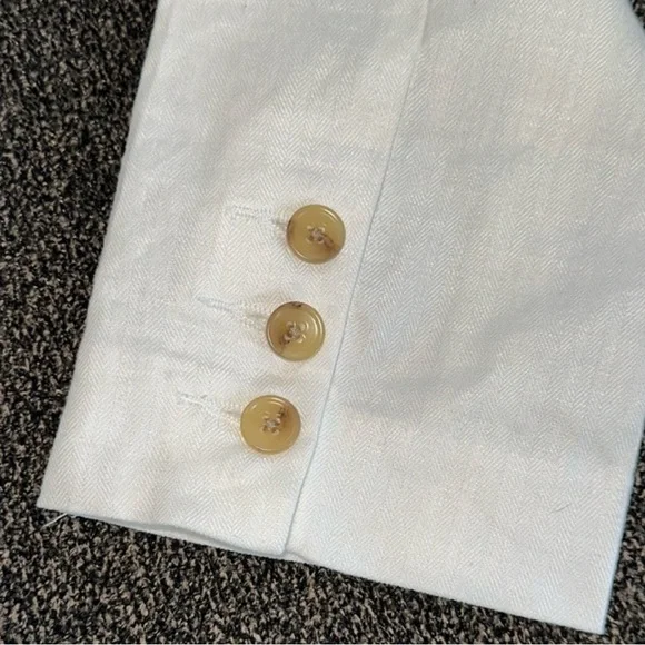 Evereve Alexa Doubke Breasted Women's White Linen Blazer Size Large - Picture 6 of 8